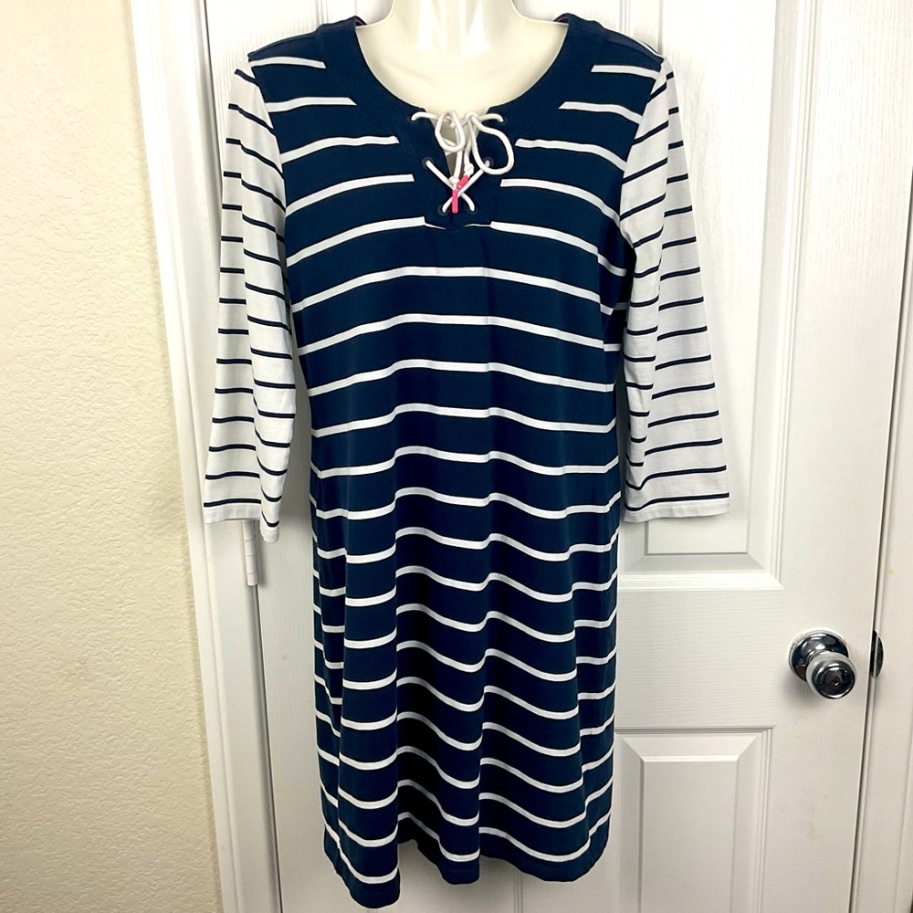 Pre-Owned Tommy Bahama Women’s Floricita Stripe Shift Dress, 100% Pima, Size S
